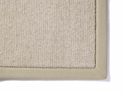 Jacaranda  Sanskrit Oatmeal with Cotton Herringbone Sand border